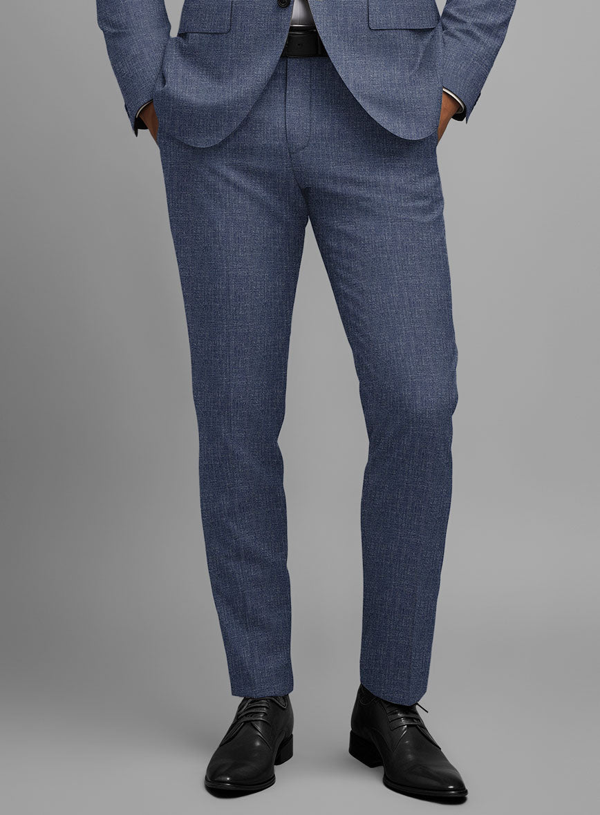 Noble Indigo Blue Wool Silk Linen Suit - StudioSuits