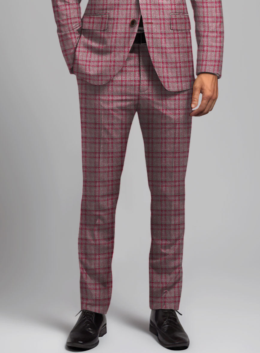 Noble Isadora Check Wool Silk Linen Pants - StudioSuits