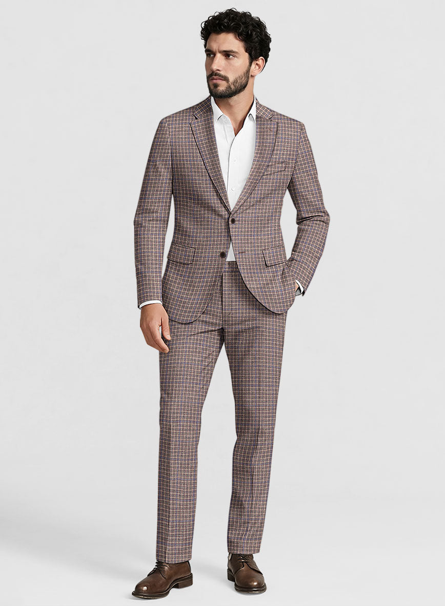 Noble Isidora Check Wool Silk Linen Suit - StudioSuits