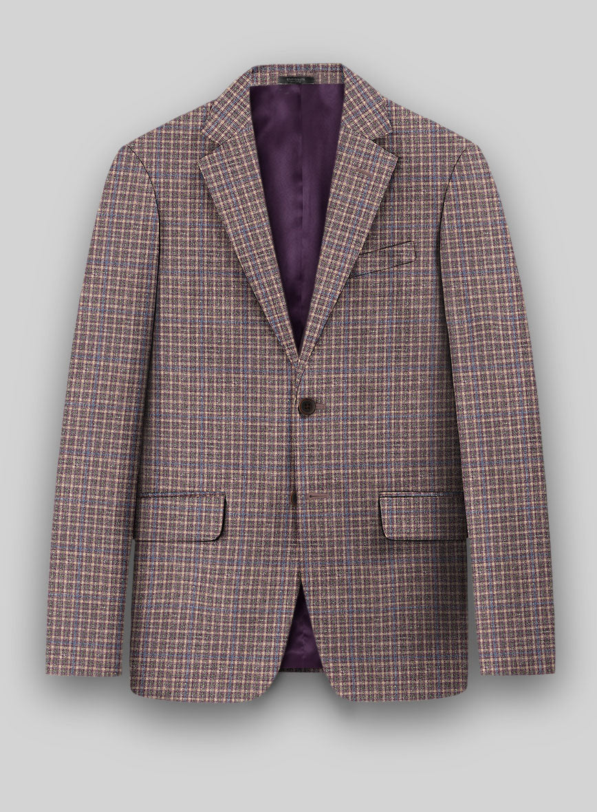 Noble Isidora Check Wool Silk Linen Suit - StudioSuits