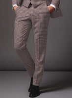Noble Isidora Check Wool Silk Linen Pants - StudioSuits
