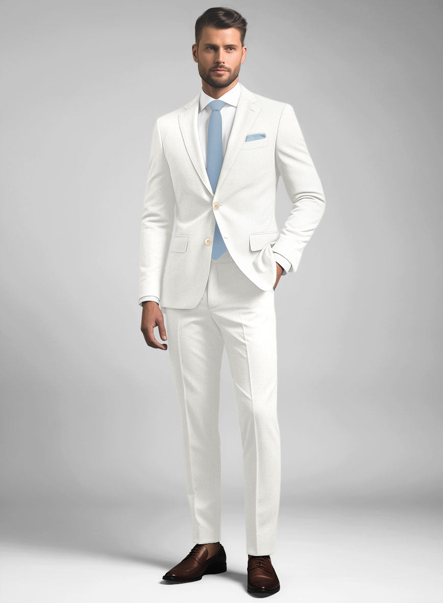 Noble Ivory Wool Silk Linen Suit - StudioSuits