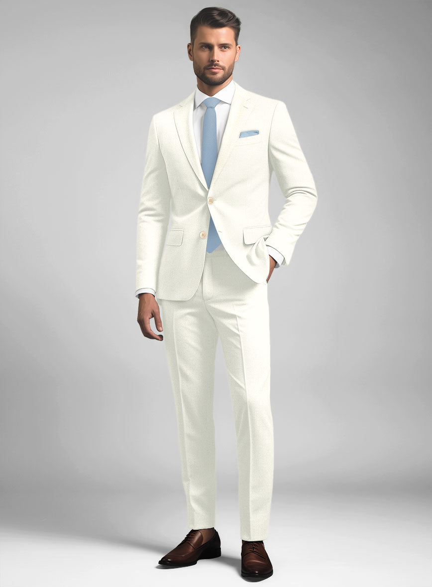 Noble Ivory Wool Silk Linen Suit - StudioSuits
