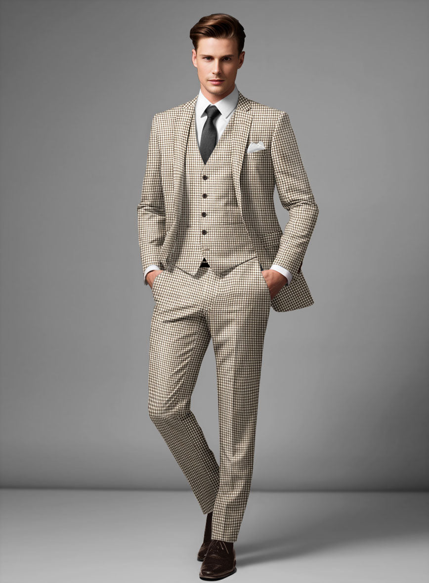 Noble Jaime Houndstooth Wool Silk Linen Suit - StudioSuits