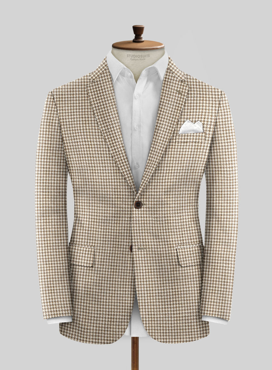 Noble Jaime Houndstooth Wool Silk Linen Suit - StudioSuits