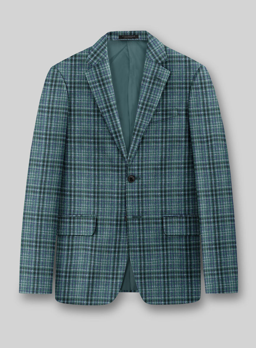 Noble Lucinda Check Wool Silk Linen Jacket - StudioSuits