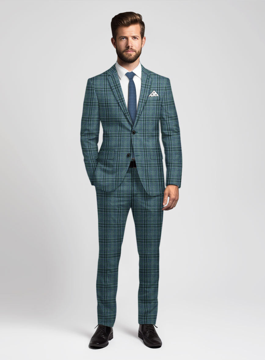 Noble Lucinda Check Wool Silk Linen Suit - StudioSuits
