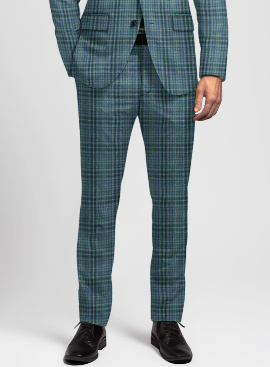 Noble Lucinda Check Wool Silk Linen Pants - StudioSuits