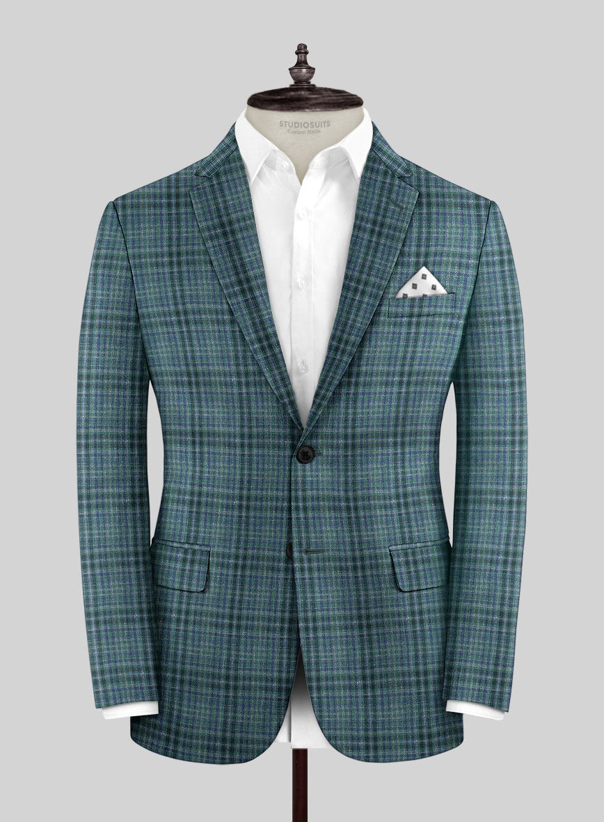 Noble Lucinda Check Wool Silk Linen Jacket - StudioSuits