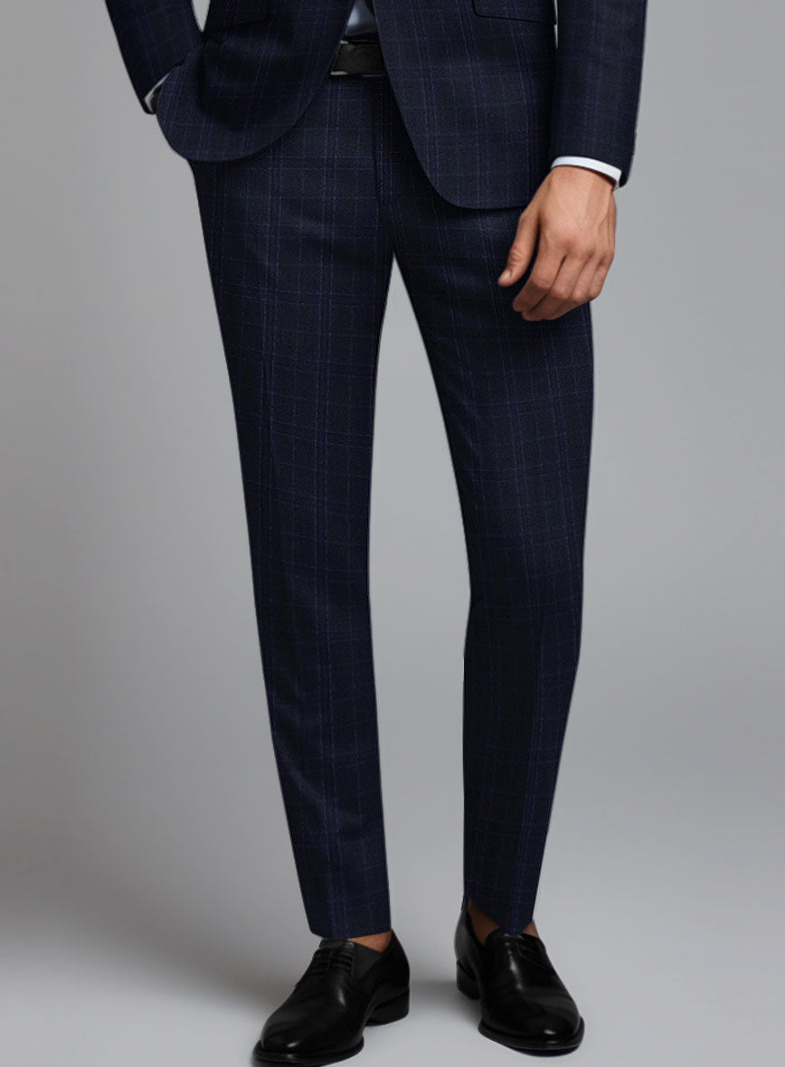 Noble Maddalena Blue Wool Pants - StudioSuits
