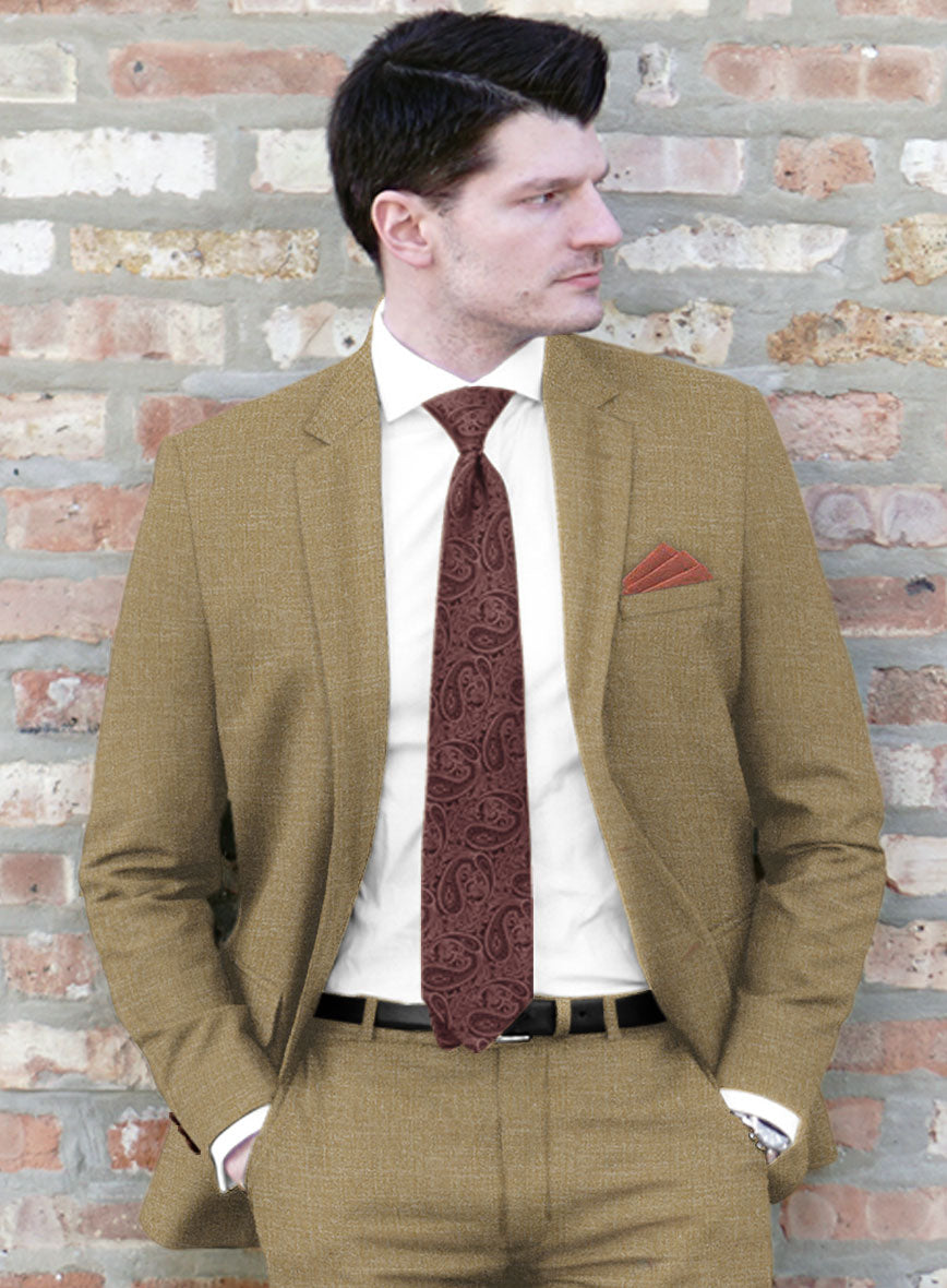 Noble Maple Khaki Wool Silk Linen Jacket - StudioSuits