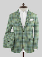 Noble Mariana Green Wool Silk Linen Suit - StudioSuits