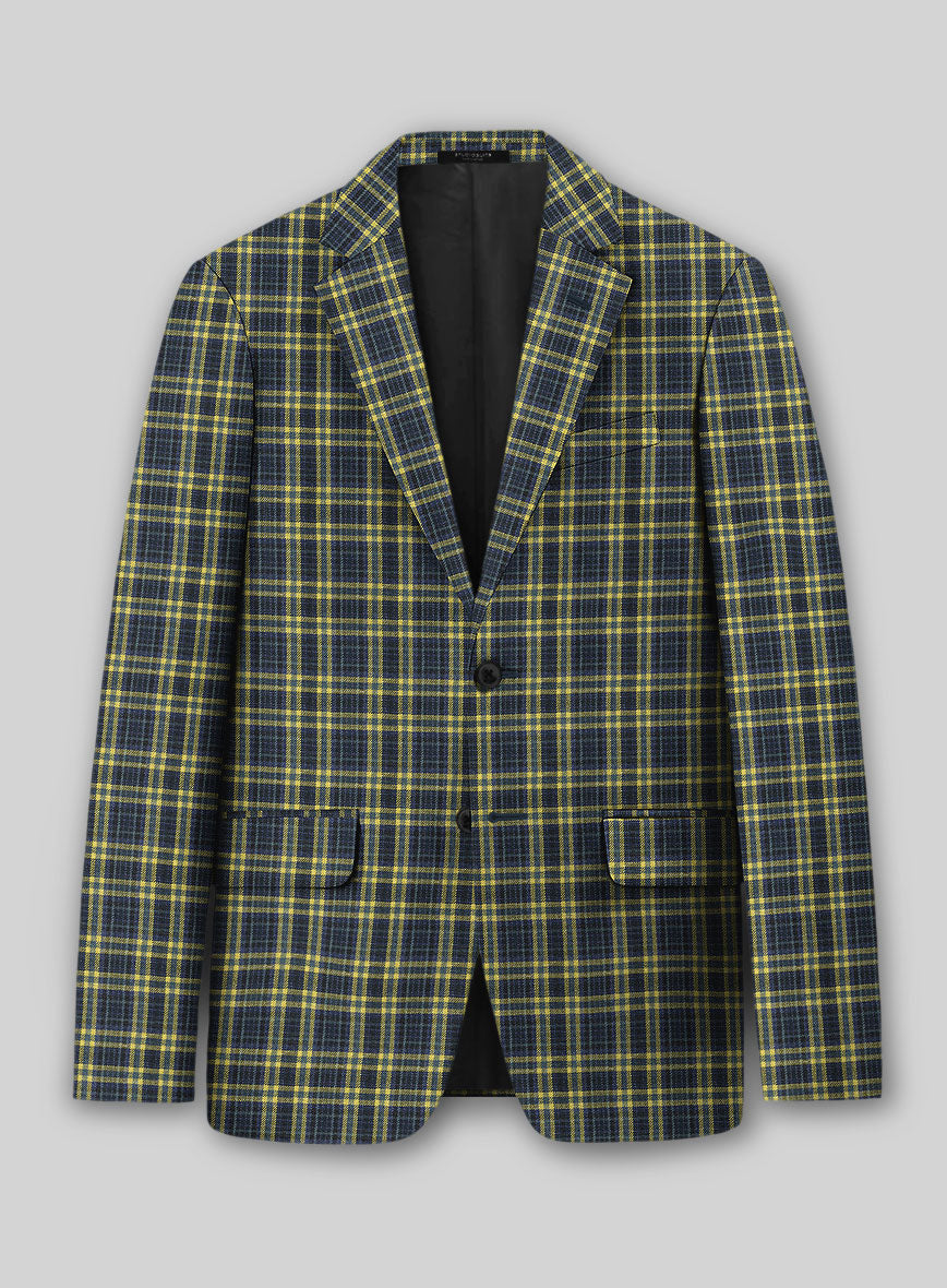 Noble Mario Check Wool Silk Linen Jacket - StudioSuits