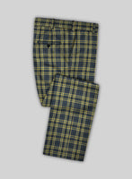 Noble Mario Check Wool Silk Linen Pants - StudioSuits