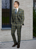 Noble Mario Check Wool Silk Linen Suit - StudioSuits