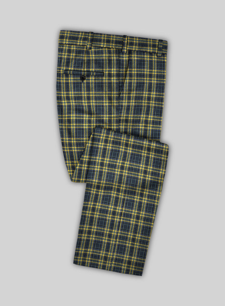Noble Mario Check Wool Silk Linen Suit - StudioSuits