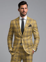 Noble Mateo Ochre Wool Silk Linen Jacket - StudioSuits