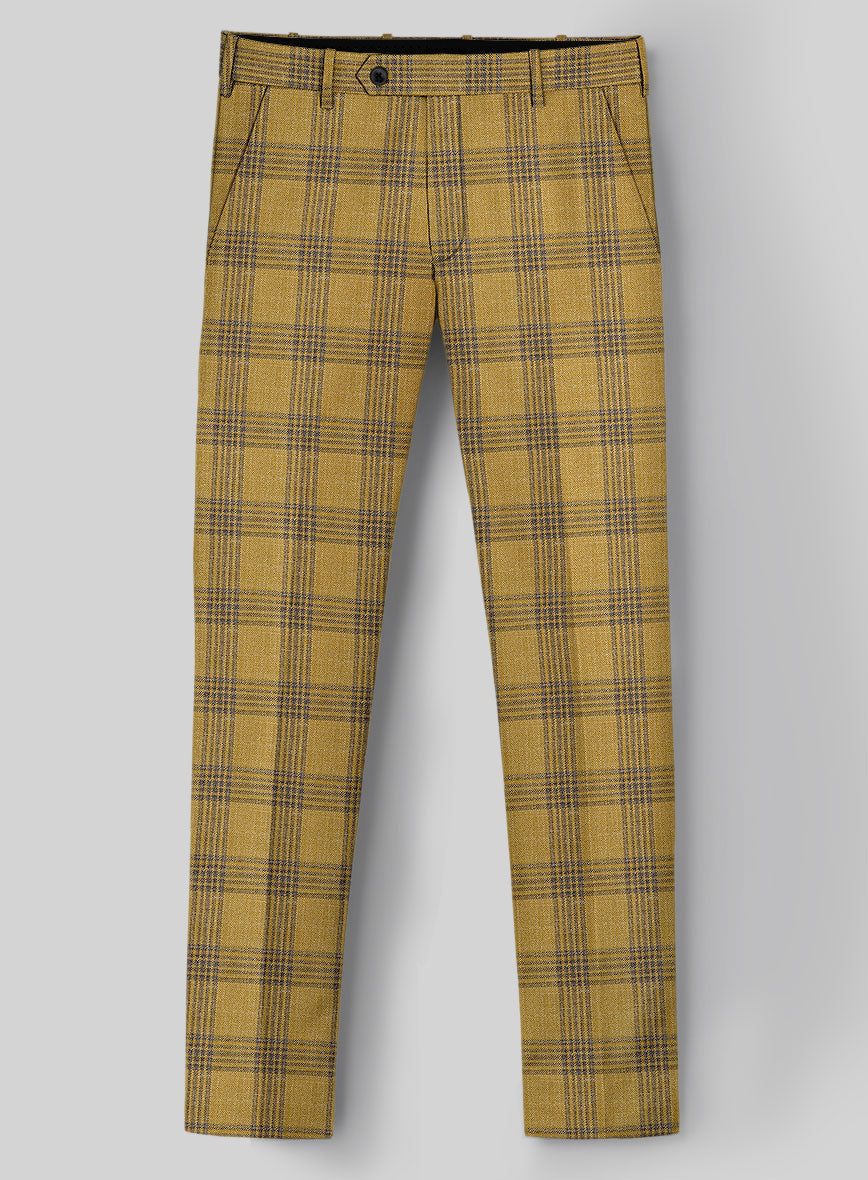 Noble Mateo Ochre Wool Silk Linen Suit - StudioSuits