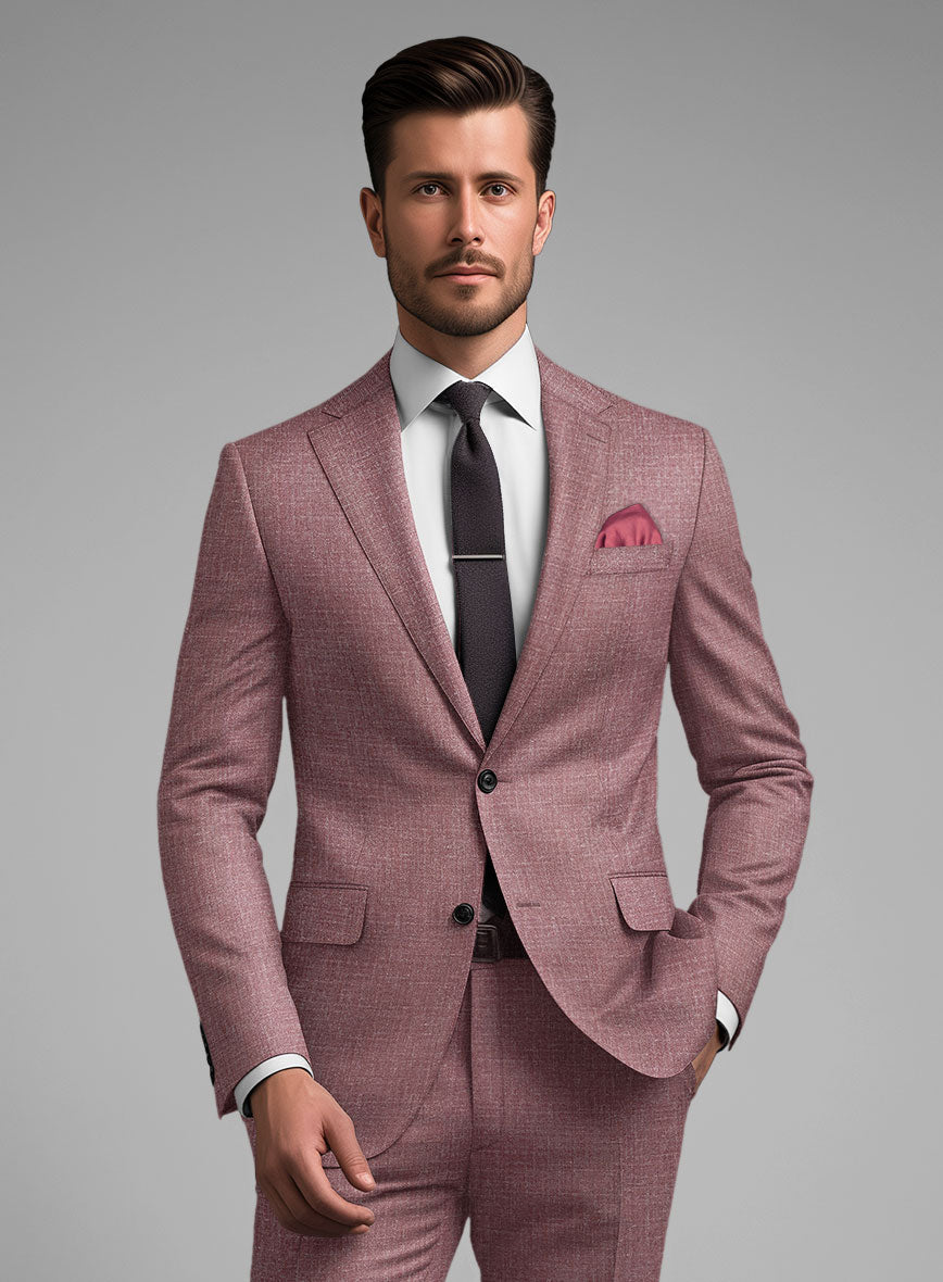 Noble Mauve Wool Silk Linen Jacket - StudioSuits