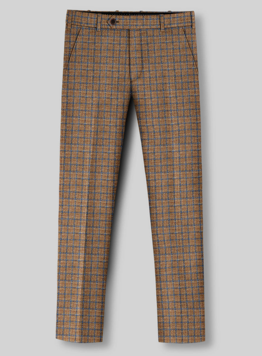 Noble Mustard Check Wool Silk Linen Suit - StudioSuits