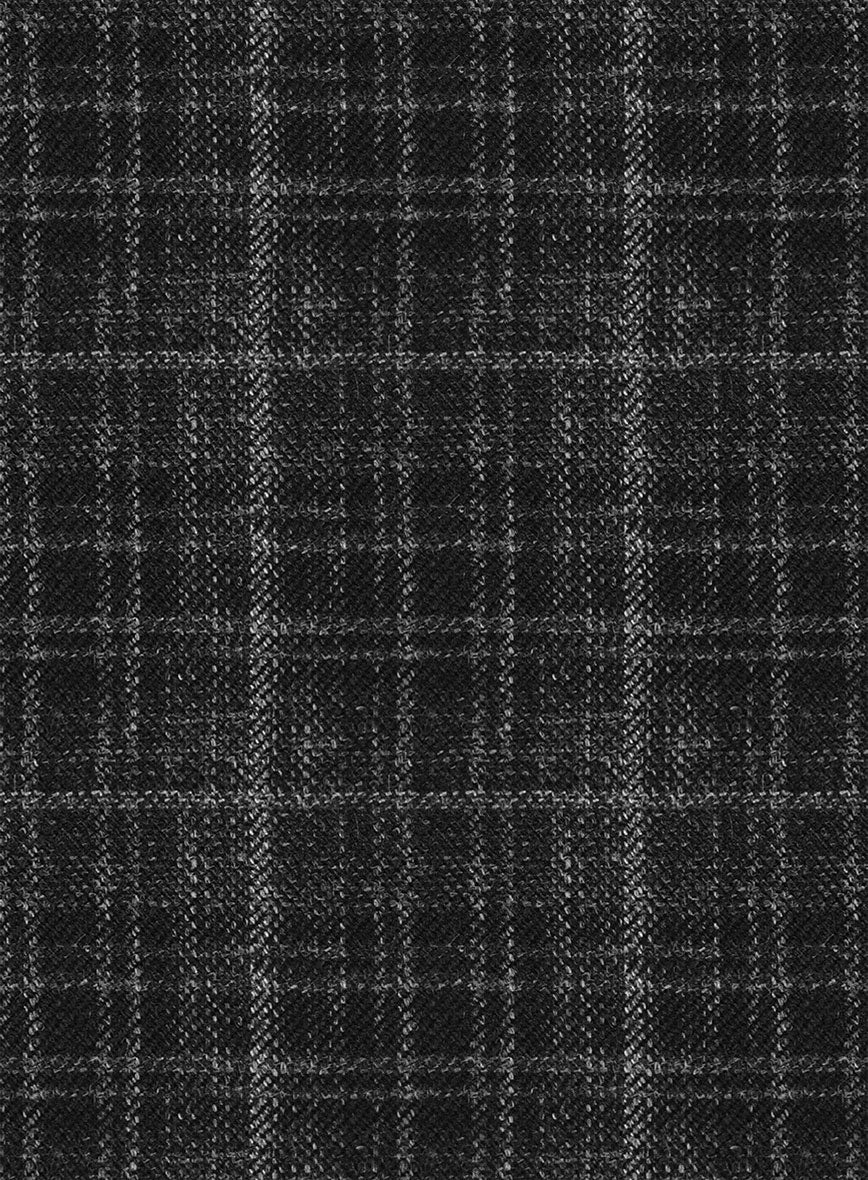 Noble Nicolas Black Wool Silk Linen Pants - StudioSuits