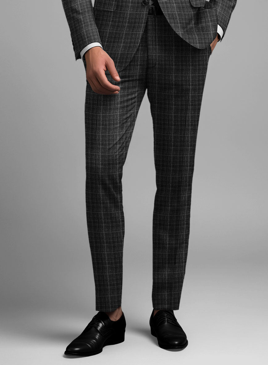 Noble Nicolas Black Wool Silk Linen Suit - StudioSuits