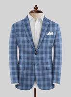 Noble Pilar Blue Wool Silk Linen Jacket - StudioSuits