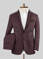 Noble Purple Check Wool Silk Linen Suit - StudioSuits