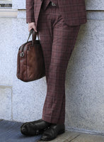 Noble Purple Check Wool Silk Linen Suit - StudioSuits