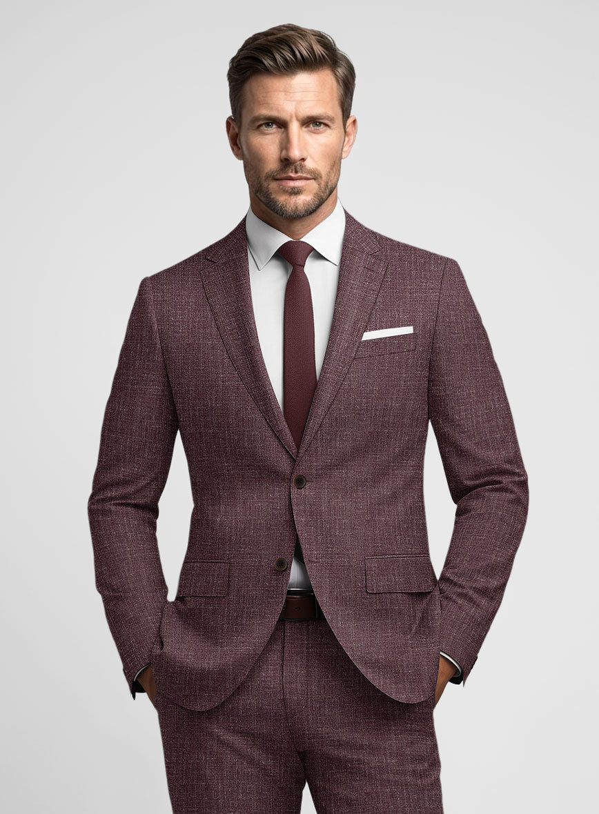 Noble Purple Wool Silk Linen Jacket - StudioSuits