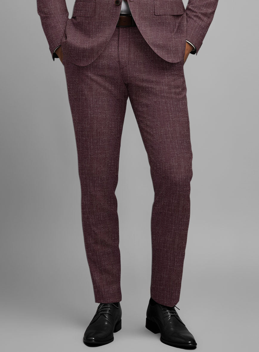 Noble Purple Wool Silk Linen Pants - StudioSuits