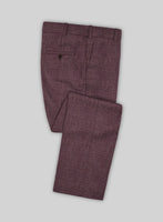 Noble Purple Wool Silk Linen Pants - StudioSuits