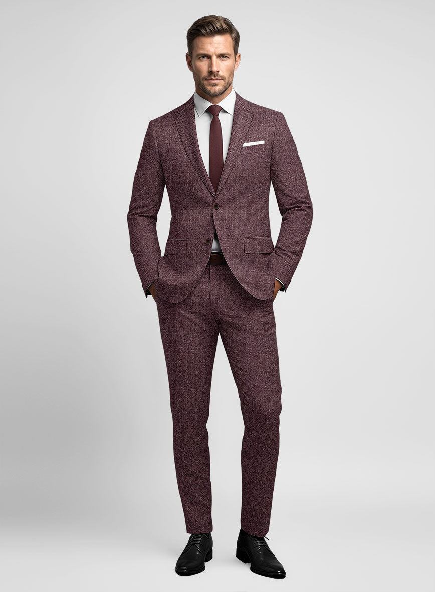 Noble Purple Wool Silk Linen Suit - StudioSuits