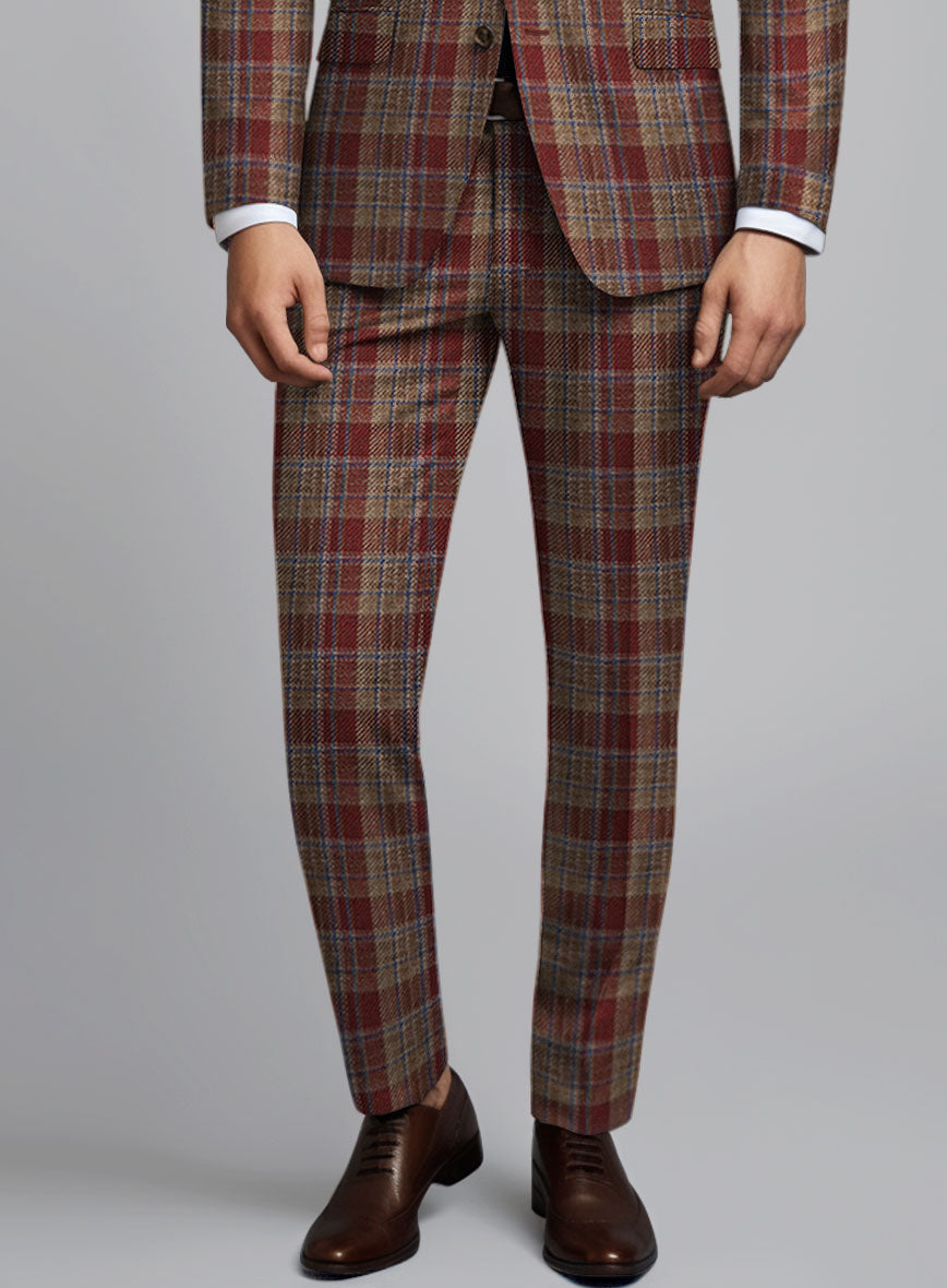 Noble Rafaela Check Wool Silk Linen Pants - StudioSuits