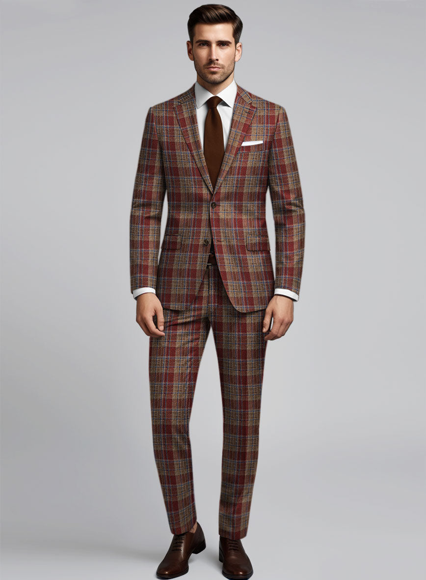 Noble Rafaela Check Wool Silk Linen Suit - StudioSuits