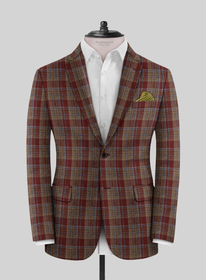 Noble Rafaela Check Wool Silk Linen Suit - StudioSuits