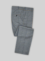 Noble Raquel Blue Wool Silk Linen Pants - StudioSuits