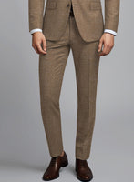 Noble Brown Wool Silk Linen Pants - StudioSuits
