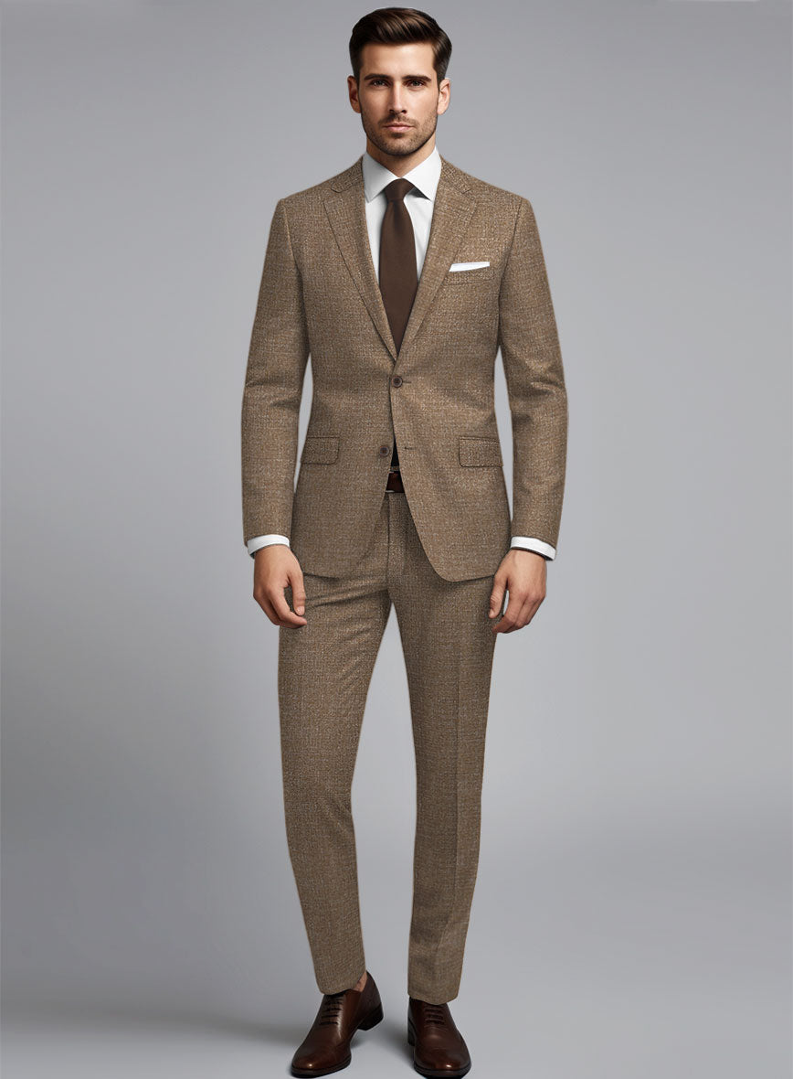 Noble Brown Wool Silk Linen Suit - StudioSuits