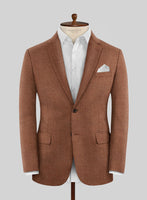 Noble Rust Wool Silk Linen Jacket - StudioSuits