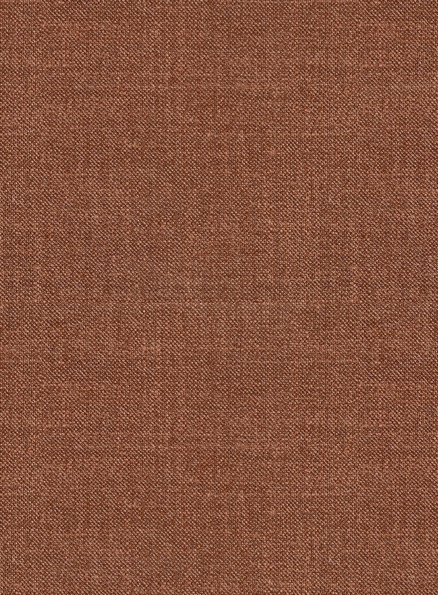 Noble Rust Wool Silk Linen Pants - StudioSuits