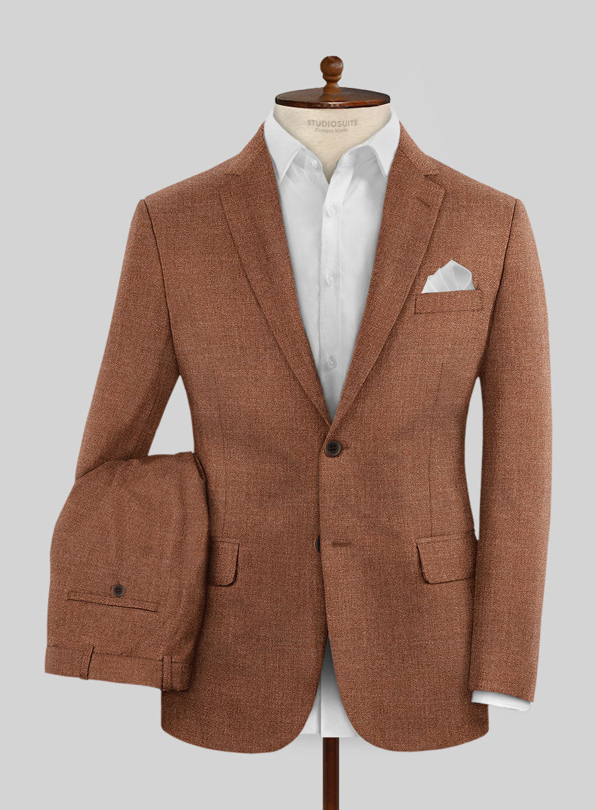 Noble Rust Wool Silk Linen Suit - StudioSuits
