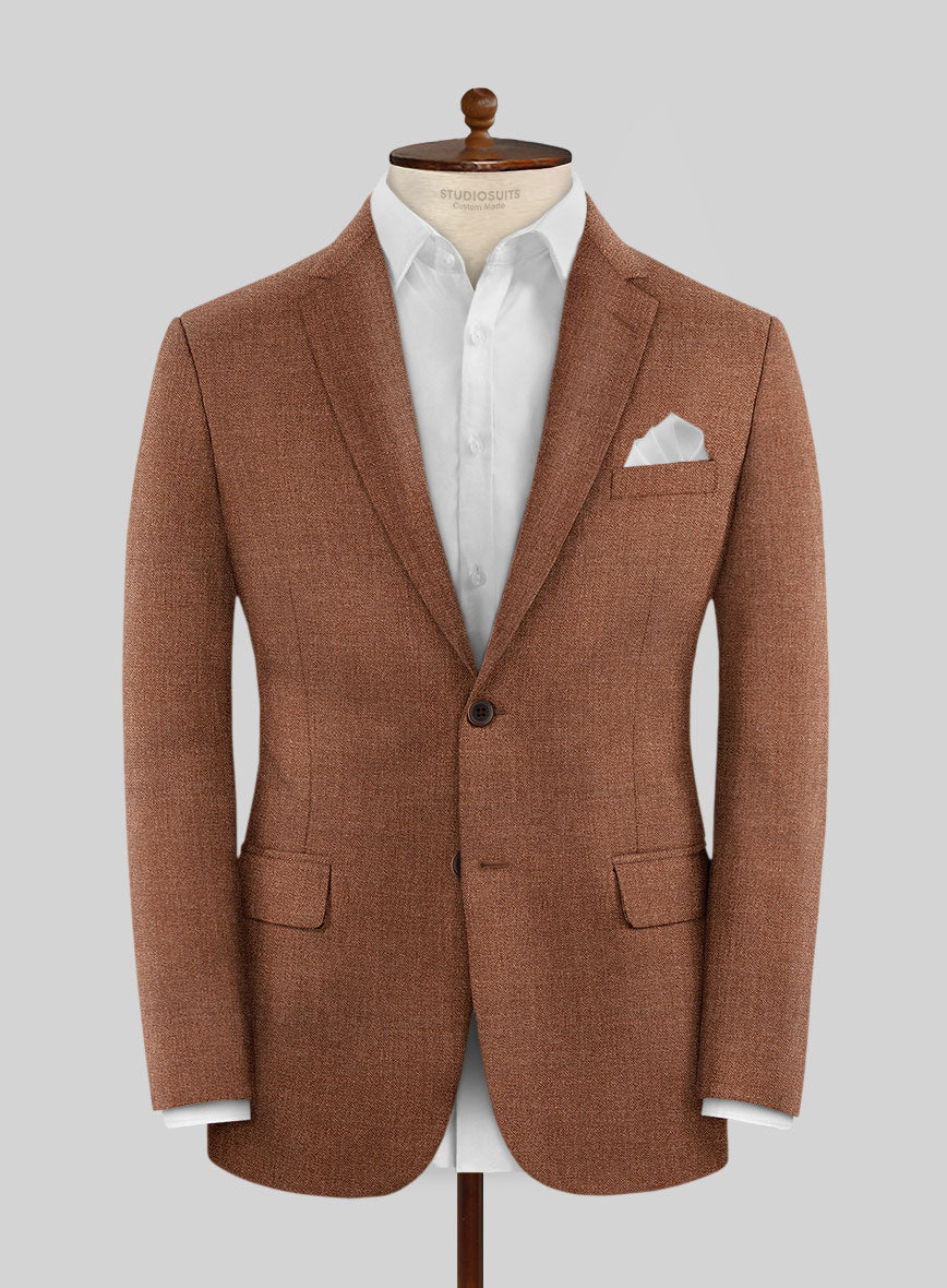 Noble Rust Wool Silk Linen Suit - StudioSuits