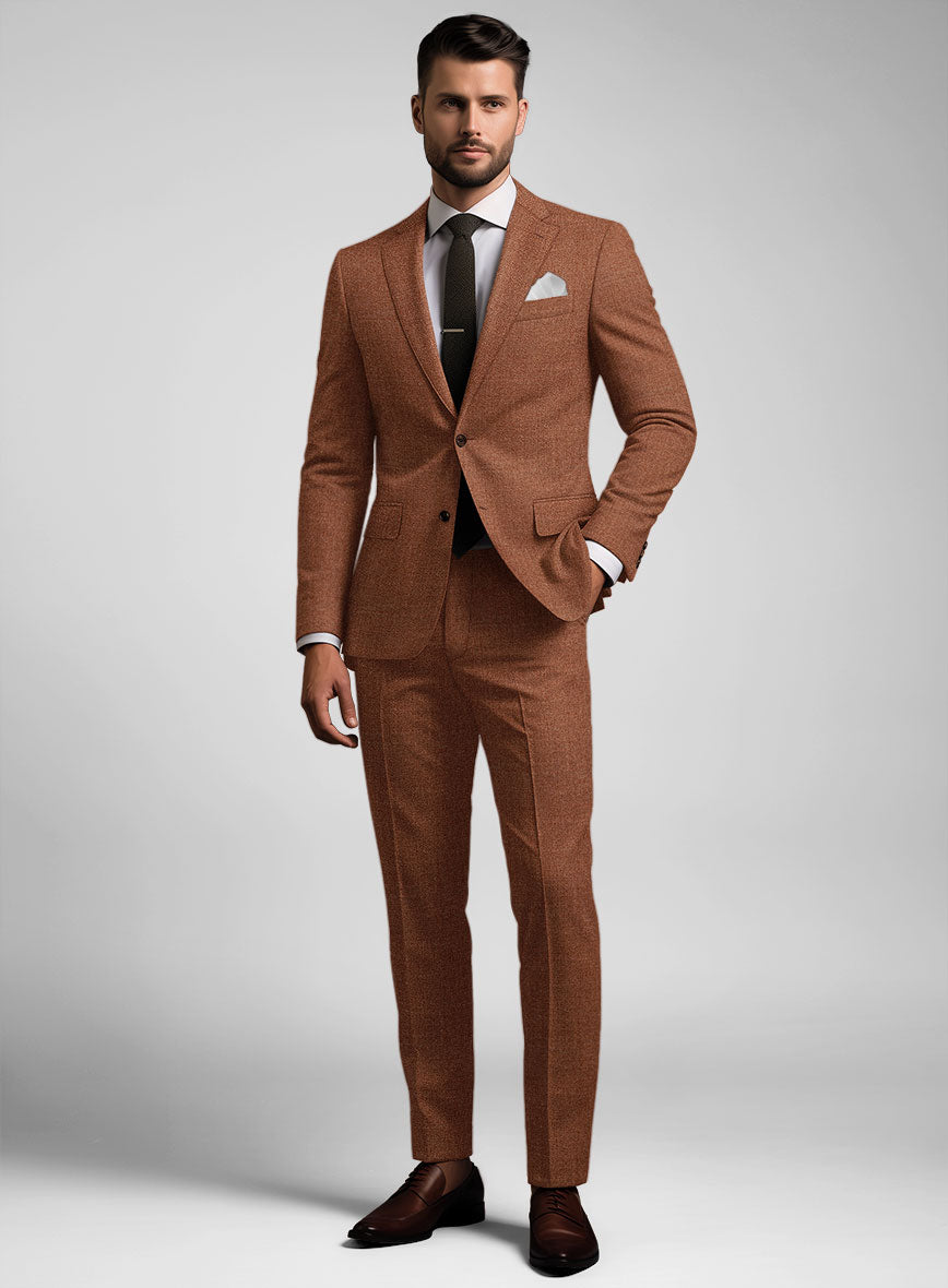 Noble Rust Wool Silk Linen Suit - StudioSuits