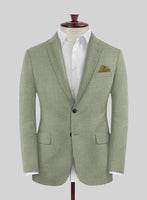 Noble Sage Green Wool Silk Linen Jacket - StudioSuits