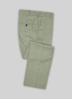 Noble Sage Green Wool Silk Linen Pants - StudioSuits