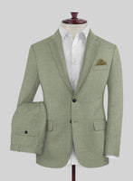 Noble Sage Green Wool Silk Linen Suit - StudioSuits