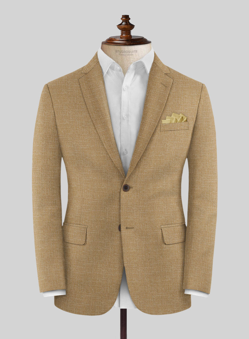 Noble Sandcastle Wool Silk Linen Jacket - StudioSuits