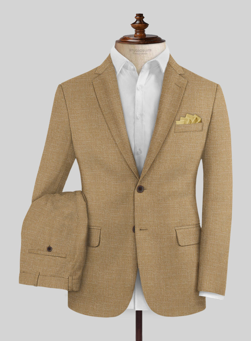 Noble Sandcastle Wool Silk Linen Suit - StudioSuits