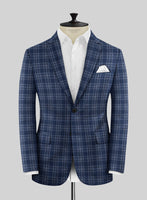 Noble Sandro Blue Wool Silk Linen Jacket - StudioSuits